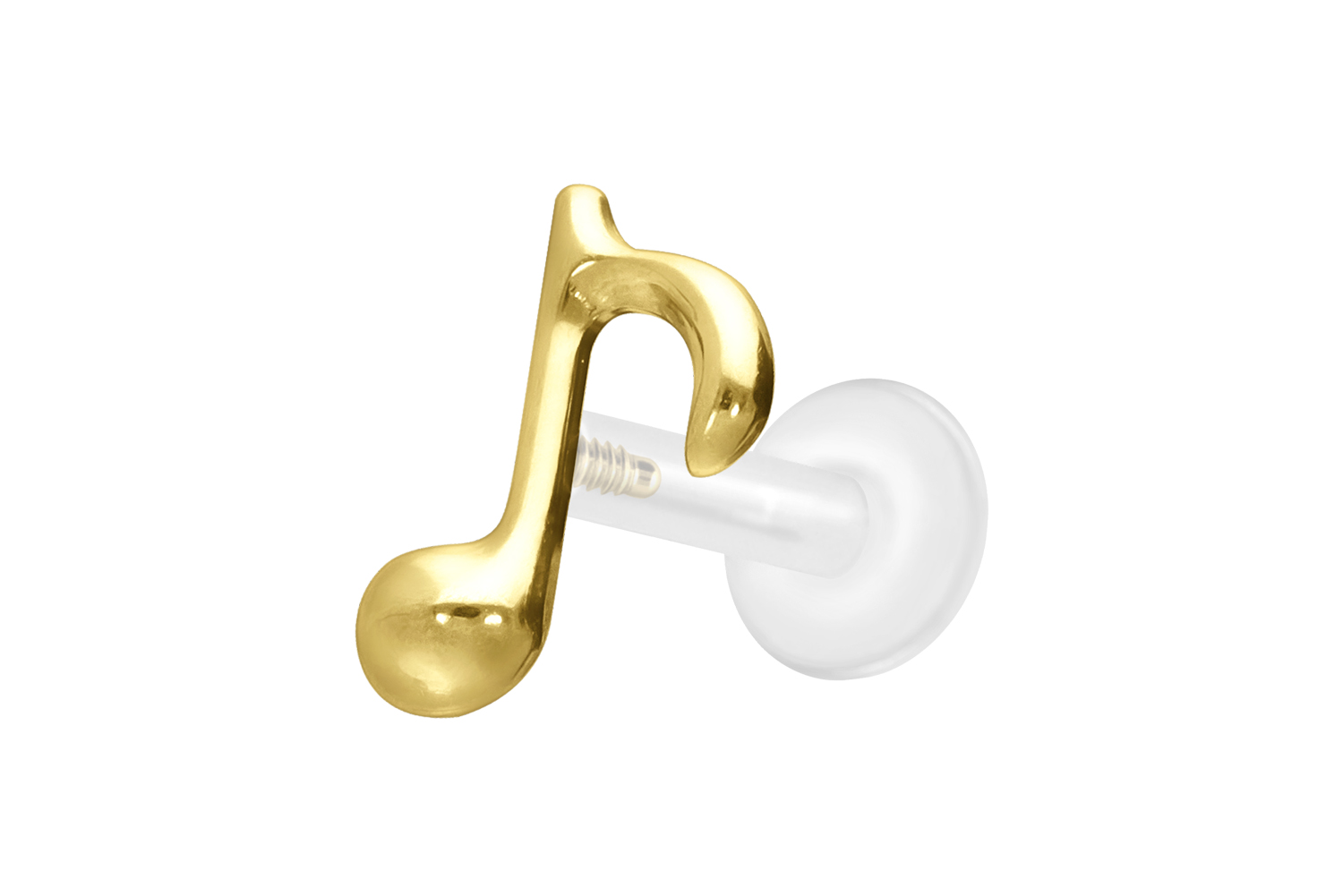 PTFE Labret Piercing mit Innengewinde + Titan-Aufsatz ACHTELNOTE